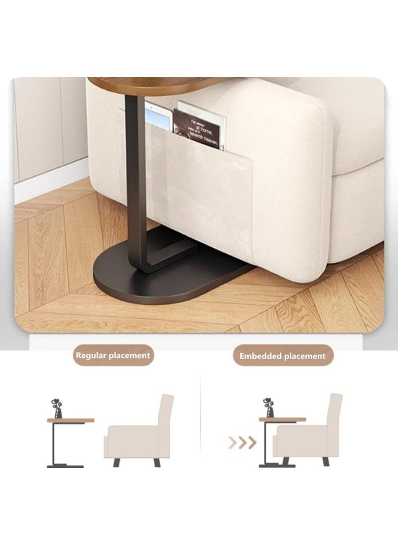 Modern Side Coffee Table Compact Living Room Accent Furniture Wooden Top Metal Stand Sofa Bedside Snack Laptop Holder Minimal Design Space Saving Home Decor Use - Image 5